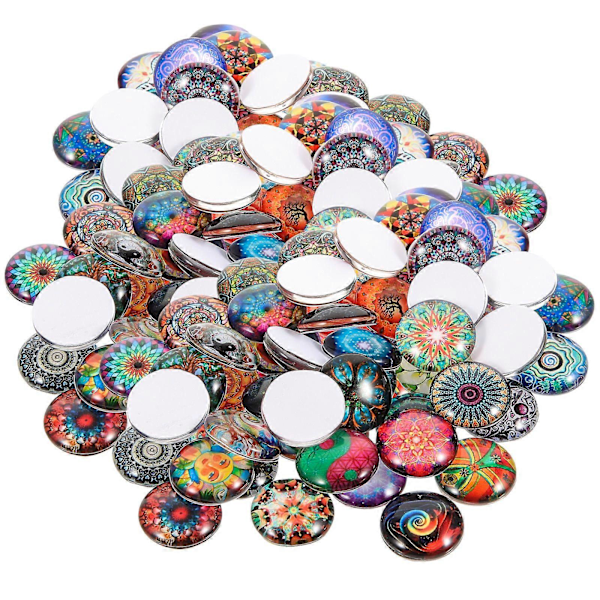 200 st 12mm Blandade Runda Mosaikplattor för Hantverk Glasmosaikmaterial för Smyckestillverkning (Blandade Färger)