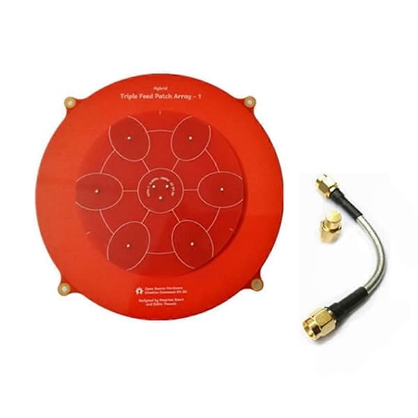 150mm Triple Feed Patch 5.8GHz 14DBi Pagoda Array FPV Antenne Bildesender Flat Panel Antenne for FPV Drone Rød