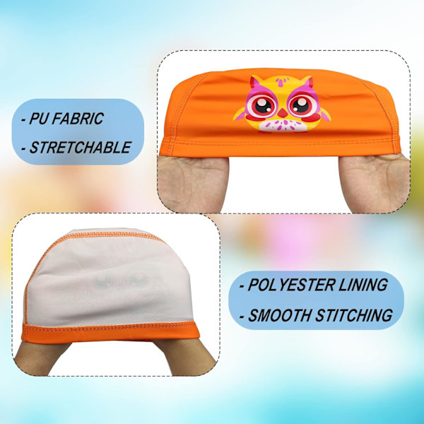 Orange Owl Barnedusjhette for barn - Vanntett dusjhette for barn, hårbeskyttelse