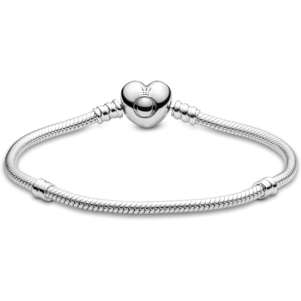 925 silver armband med fyrkantig lås, hjärtaformad låsbas, kedja d