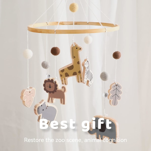 Promise Babe Baby Mobile Animal Chimes with Filt Balls Giraffe L