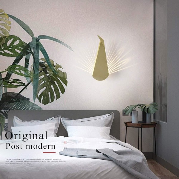 *Moderne væglampe indendørs LED påfugl væglampe mode kreativ D*