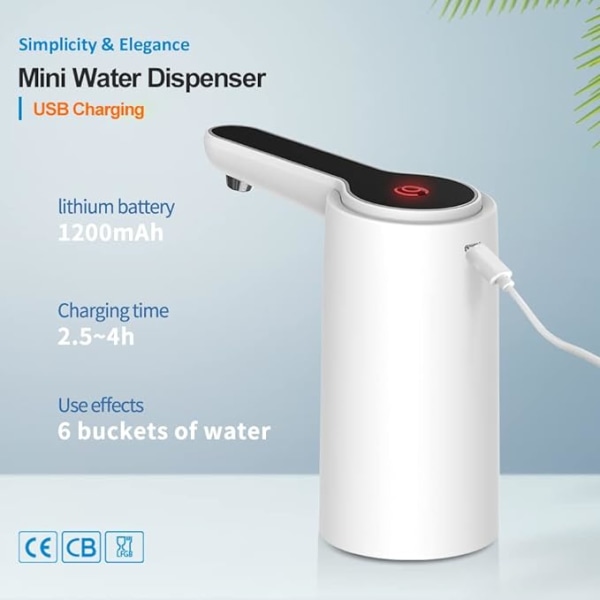 #Mini Smart USB Bottenladdad 5 Gallons Flaska Rening Dricksvatten Kallt Automatisk Fristående Bärbar Vatten Dispenser Pump#