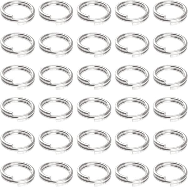 /#/400 Pakke Nøglering 10mm Mini Split Springring med Dobbelt Spli/#/