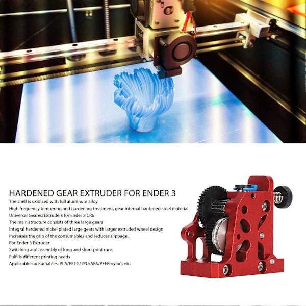 For HGX Alle Metall Ekstruder for CR10 for Ender 3 CR6 for VORON Universal Herdet Reduksjonsgir Ekstruder for PLA PETG TPU ABS