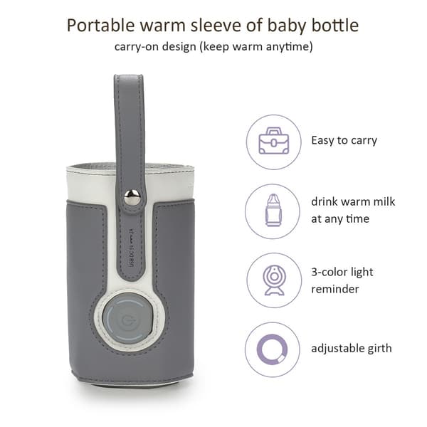 #(Harmaa) USB-pullo termostaattinen lämmitin kolmen tason säädöllä#
