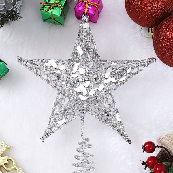 *1 stk Glitter juletrepynt Metall juletretopp Hallow*