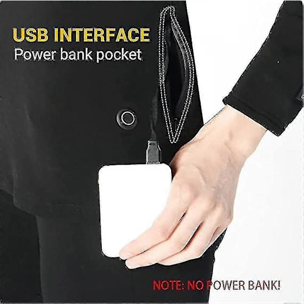 Miesten lämmitettävät alusvaatteet Talvi Usb Sähköinen Lämmitysasu Hiihtopaita Housut
