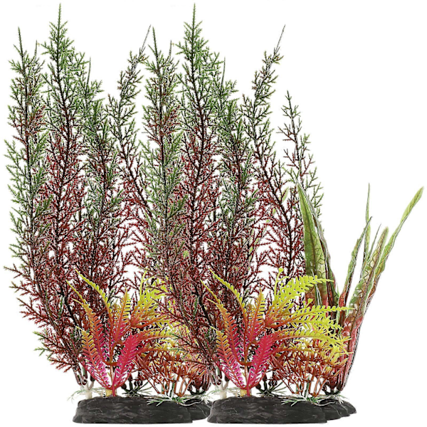2 stk. Dekorative Kunstige Planter Slidstærke Akvarieplanter Udskiftelige Akvariedekorationer