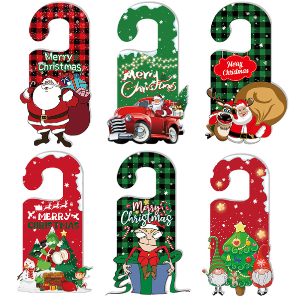 /#/Pieces Paper Door Hooks for Christmas Decoration, Santa Claus Doo/#/