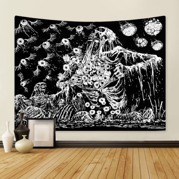 130x150cm Black and White Skull Wall Hanging Tapestry for Nature