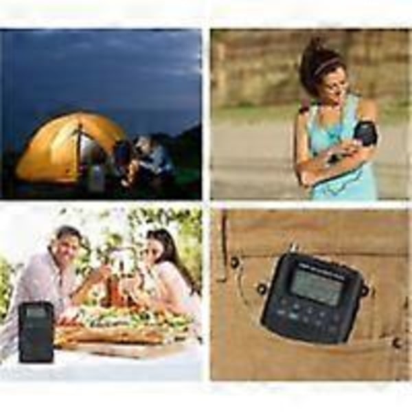 Bærbar Radio Mini Lommeradio med Høyttaler FM/AM Digital Stereo DSP Mottaker med Vekkerklokke og Timer for Hjem og Utendørs Gåradio
