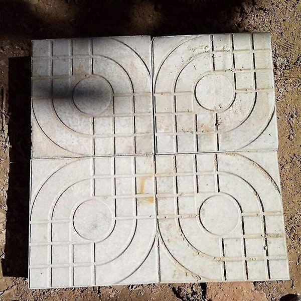 DIY Betonitiilimuotti Puutarhalaattojen, Nurmikon, Päällysteen, Ajotien ja Tien Tekemiseen, 25*25*4cm Fontainebleau Valkoinen