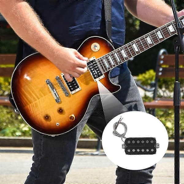 Elektrisk Gitarr Humbucker Mickar Hals Alnico V Mick Svart