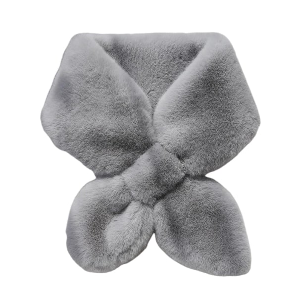#1PC Vinter solid farget myk varm skjerf, grå#
