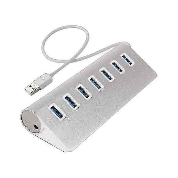 Hurtiglading 7 Port USB 3.0 Hub Adapter Aluminium for PC Multiport