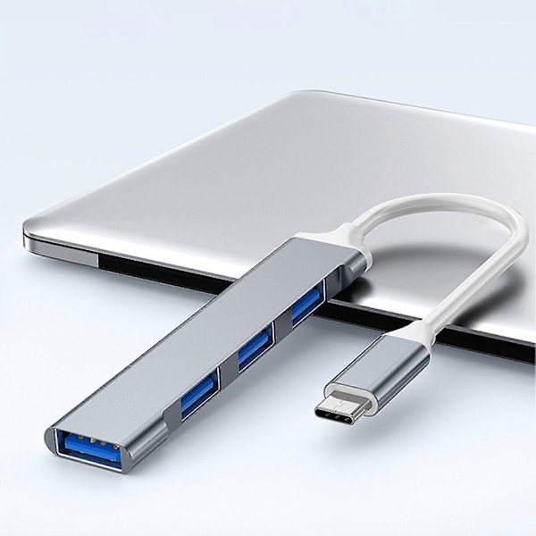 Multifunktionell Dockningsstation 4 Port USB-C Hub Plug And Play Höghastighetsdataöverföring Typ-C/USB3.0 till USB2.0 Multi Splitter Adapter Laptop Tillbehör