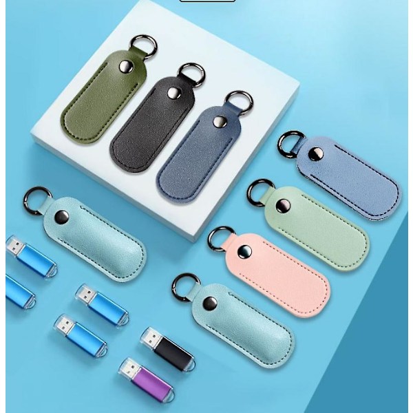 U Disk Pung, PVC Læder Nøglering, Beskyttelsescover Egnet til de fleste USB Flash Drives