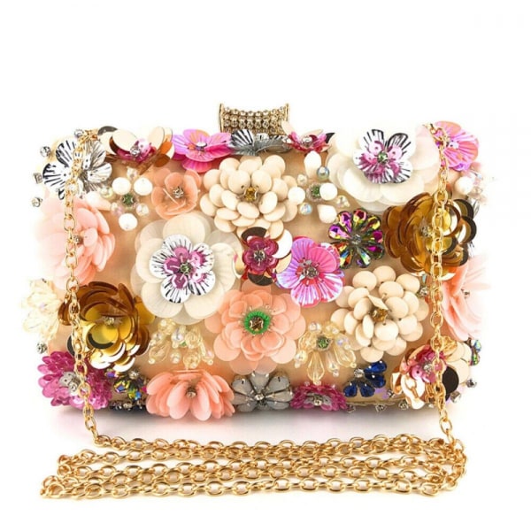 #Colorful Sequin Flower Evening Clutch#