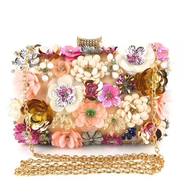 #Fargerik Sekvens Blomster Kvelds Clutch#