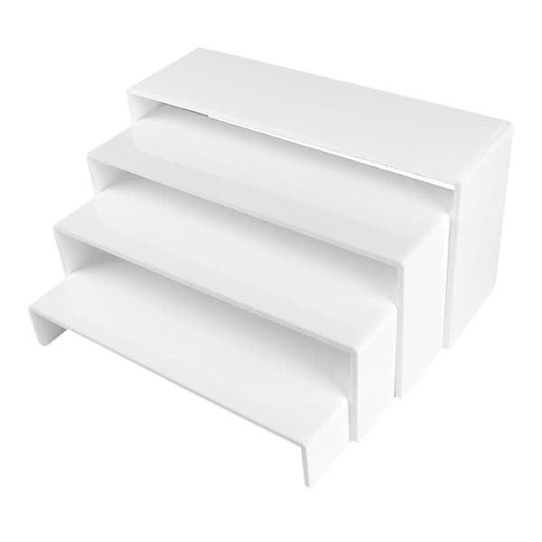 4 Stykker Akryl Display Riser Smykke Display Hylle Riser for Dukke Ringer