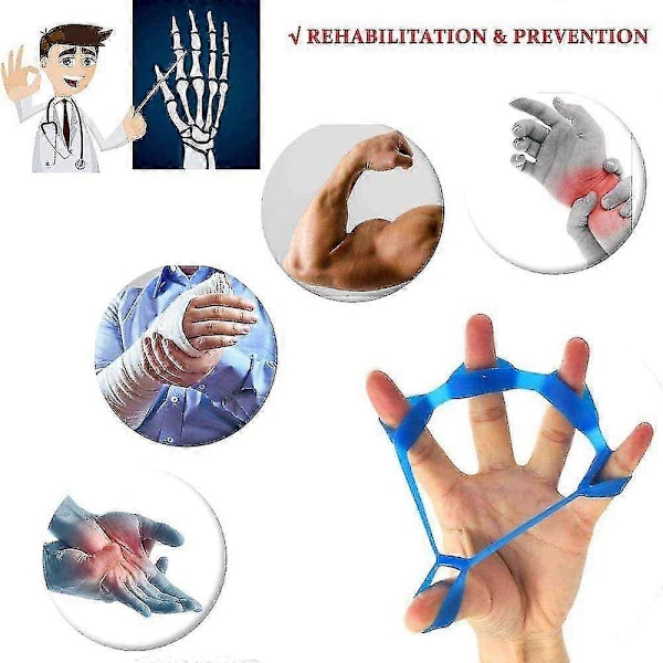 Finger Stretcher Träningsredskap och Handförstärkare Finger Stretcher Hand Resistance Bands Grip Strength Trainer för Karpaltunnel Artrit Träningsredskap, F