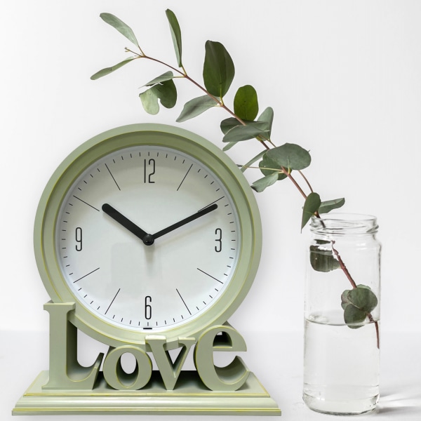 #Bordklokke slitesterk skrivebordsklokke stille klokke LOVE dekorativ klokke#