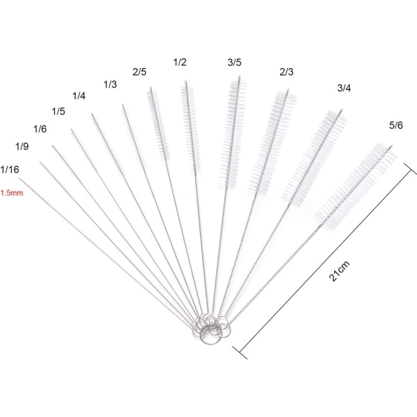 12 stk. Rørrensningsbørste, Rørrensningsbørste til Glasflaske