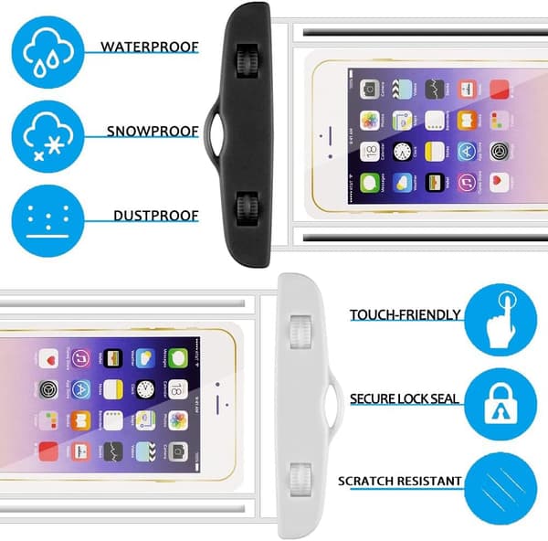 /#/(Svart+Hvit) 2-delt vanntett smarttelefonpose, Universal IPX/#/