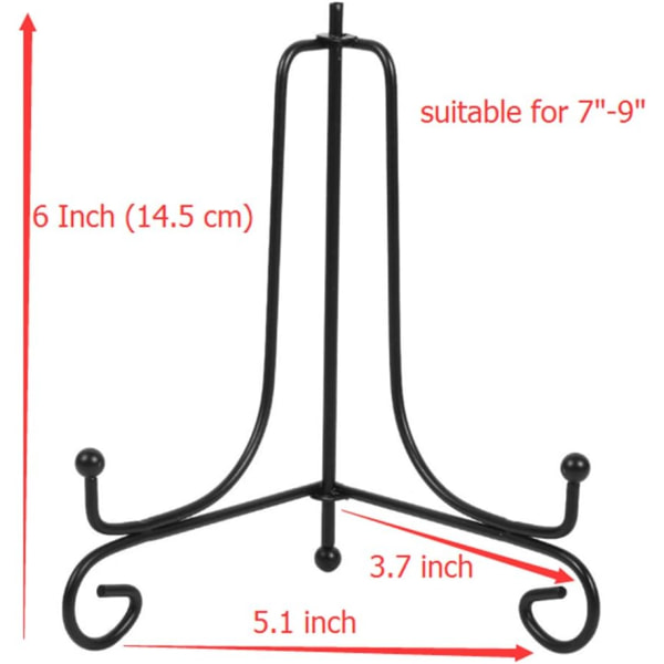 Set med 2 svarta dekorativa displayställ med staffli, 6 tum, för P
