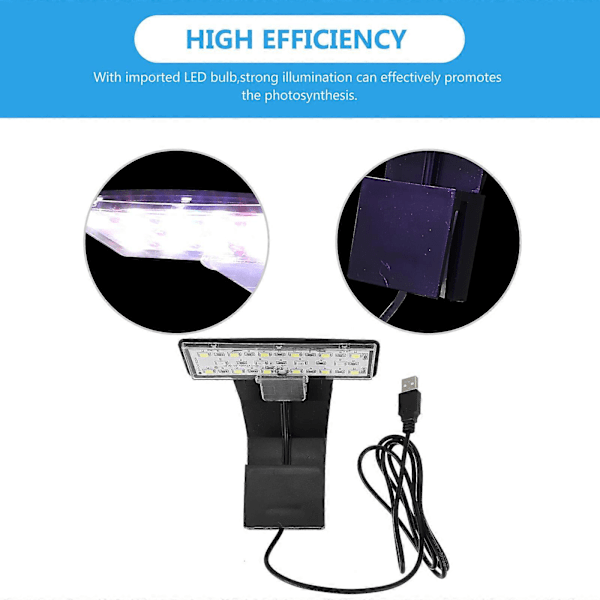 LED Akvarielampe Fisketank Lys Clip-on LED Vandlamper Vandtæt Lampe