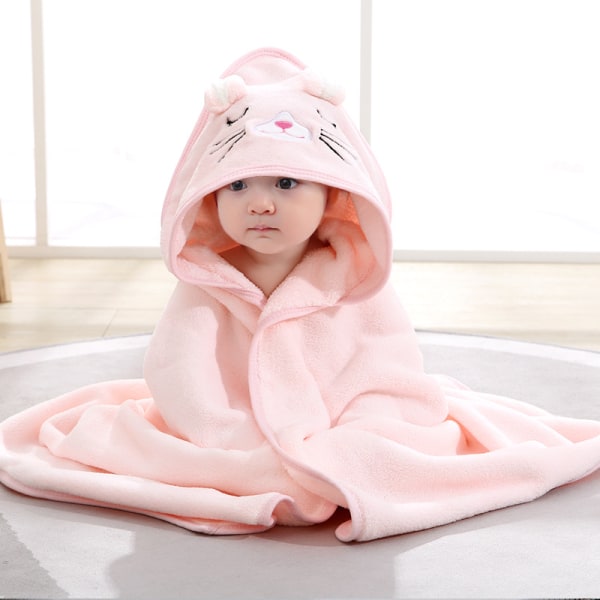 #Babybadeudflugt 0-3 måneder op til 3 år 90 x 90 cm Pink Babybadekappe med hætte Naturlig bomuld | Ekstra blødt babyhåndklæde#