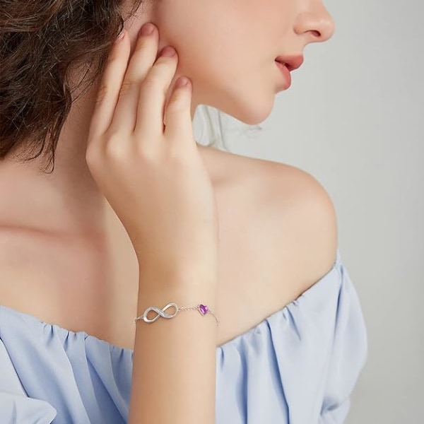 Silver Infinity Armband för Kvinnor, Justerbar Kärleksarmband för