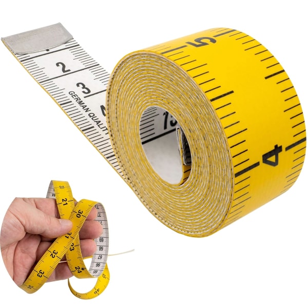 Ompelijan mittanauha, kokonaispituus 150 cm, 2-in-1 nauha
