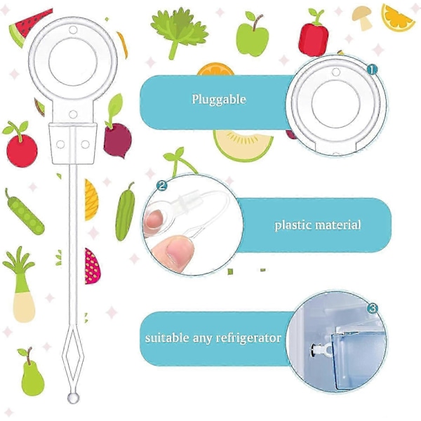Universell Kylskåpskolv Kylskåpsfrysens Avloppshål Kylskåp Plastkolv Vit Liten Kolv, 10 st