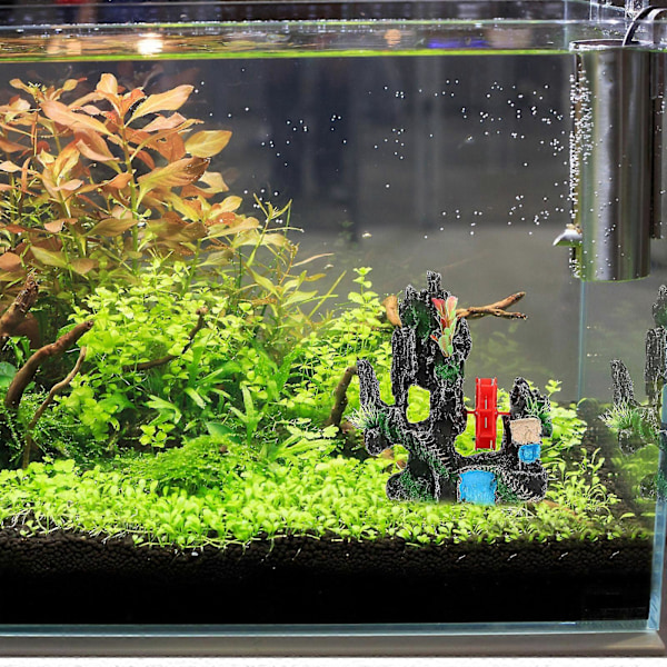 Akvarium Dekorasjon Kunstig Fjellandskap med Vannhjul