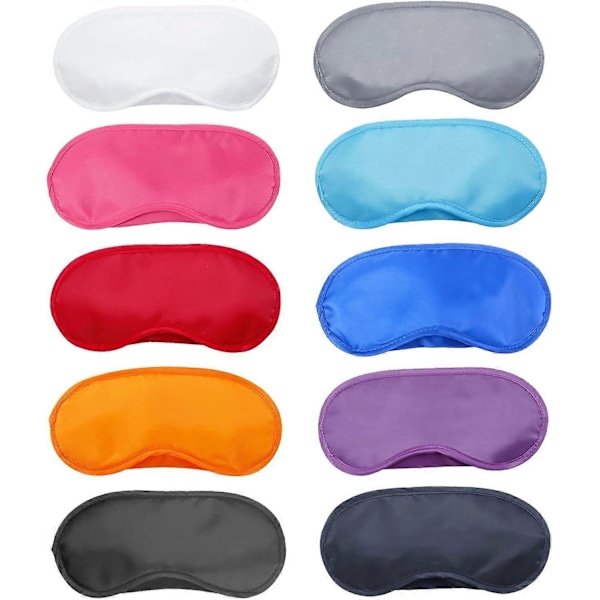 30 stk. sovemasker, natmaske til søvn og rejser, flerfarvet bind for øjnene, øjenmaske til børn, kvinder, mænd, 10 farver, 18,5*8,5 cm