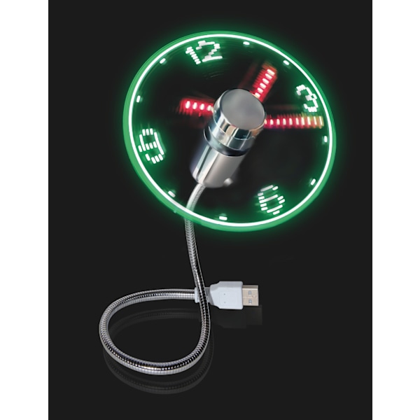 USB-LED-tuuletin, Mini LED-kellotuuletin joustavalla hanalla, Persona