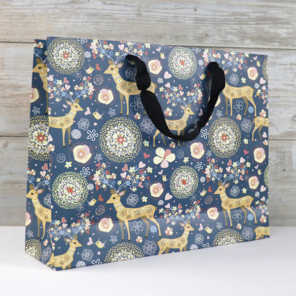 #Julehjorte-totebag gavepose, lodret version 20*10*28cm#