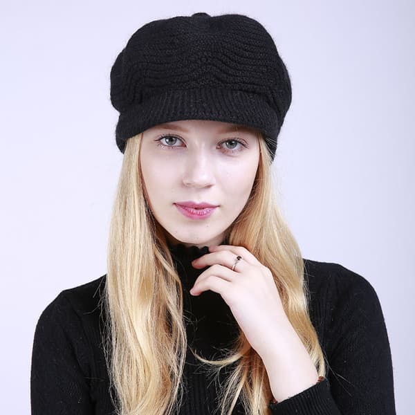 #Strikket lue ullhatt modell foret fleece høst vinterlue#
