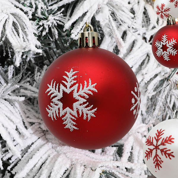 12 st Snöflinga Julgranskulor Splittersäkra Säkra Mini Julkulor För Heminredning Kaesi