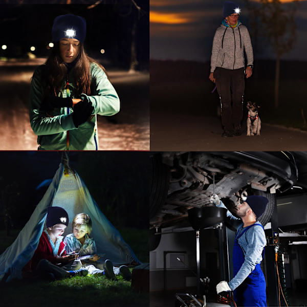 #Hætte med LED-lampe USB - Sort Sort#