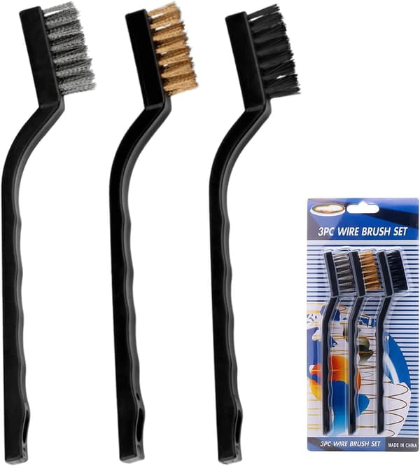 *Rustfrit Stålbørste Kobberbørste Nylon 3stk Børste Sæt til Rengøring*