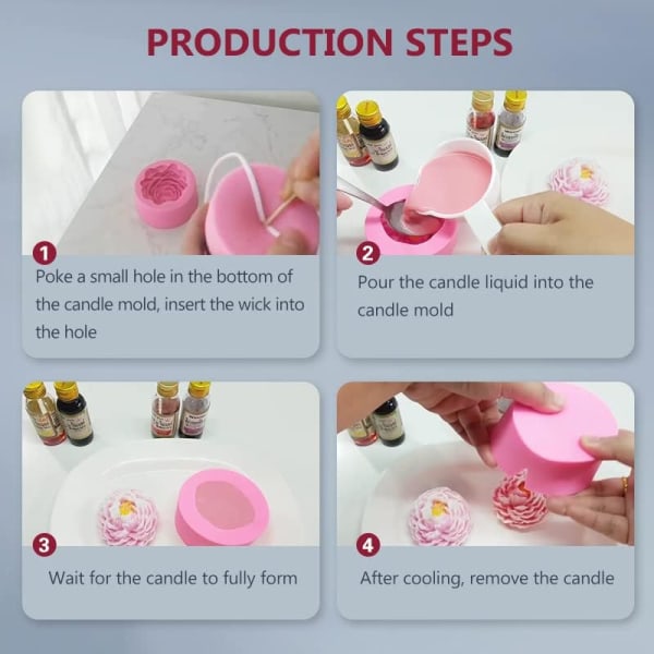 /#/3D Peony Flower Silicone Candle Mold, Food Grade Candle Mold, Sui/#/