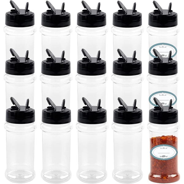 Seasoning jar14 Pack 3 oz Clear Plastic Spice Jars with Shaker Li