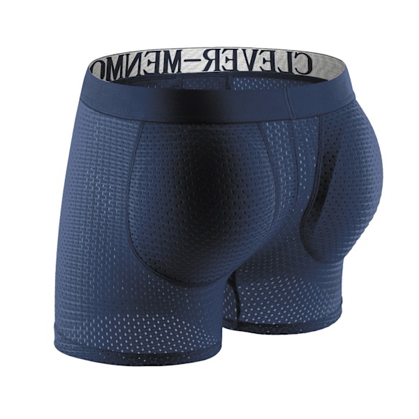 Sexiga Mäns Vadderade Underkläder Mesh Boxer Baklyft Förstoring