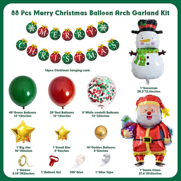 *Julballong Combo Aluminiumfilm Ballong Latex Ballong För Ch*