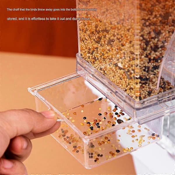 Automatisk Transparent Fuglefoderautomat, Ingen Spild Automatisk Fuglefoderautomat Transparent Madbeholder Bur Dr