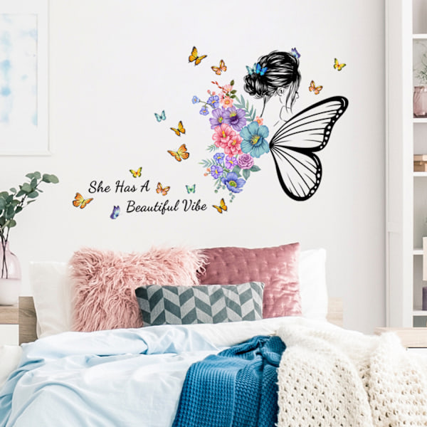 #2-pack väggdekaler fjärilsblommor väggdekaler#