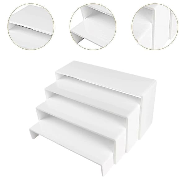 4 Stykker Akryl Display Riser Smykke Display Hylle Riser for Dukke Ringer